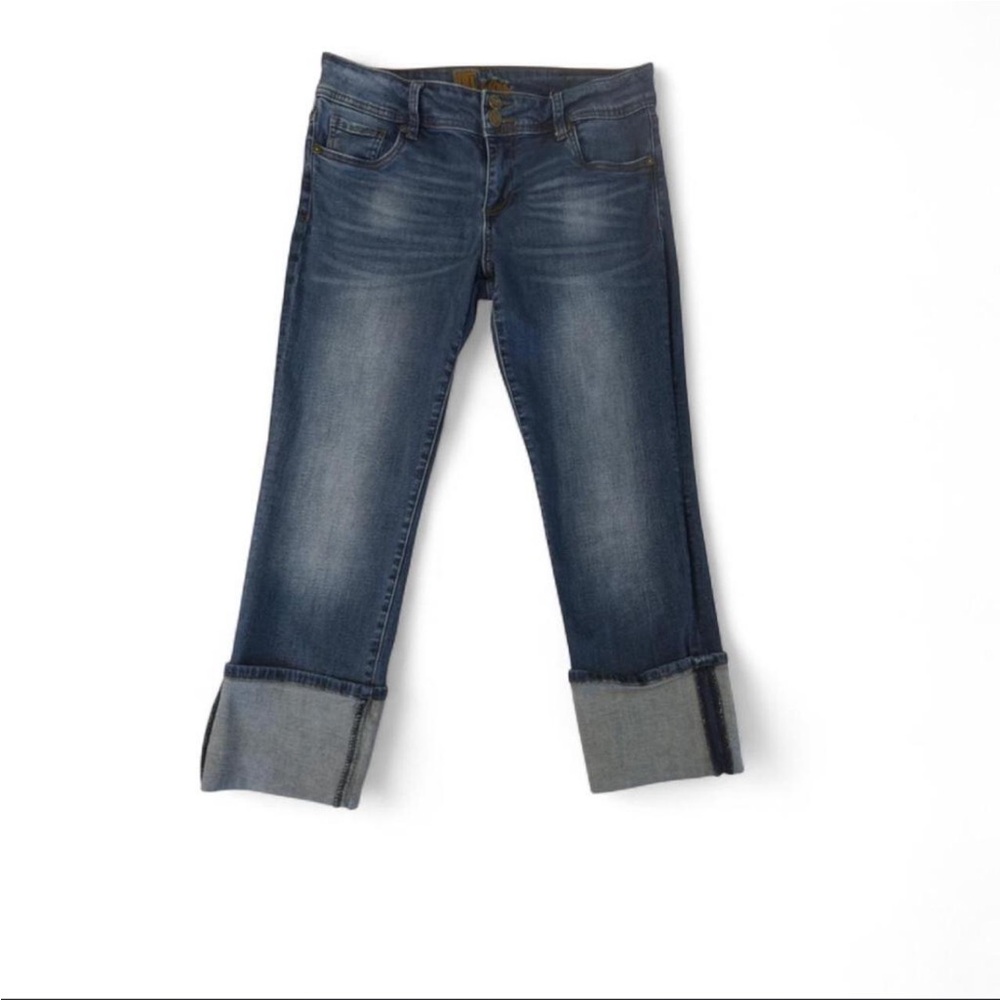 Kut from the Kloth Dark Blue Cropped Cuffed Jeans